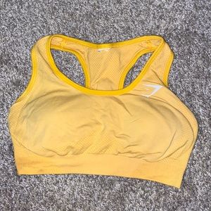 Gold Gymshark Sports Bra with removable pads